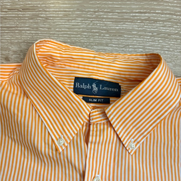 Ralph Lauren Men's Orange Striped Shirt - Picture 3 of 6